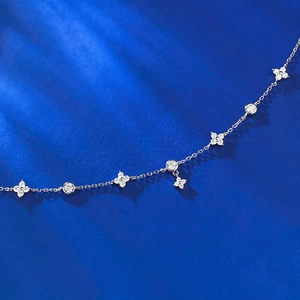 Élégant bracelet en argent sterling S925 avec motifs floraux et zircons étincelants fins