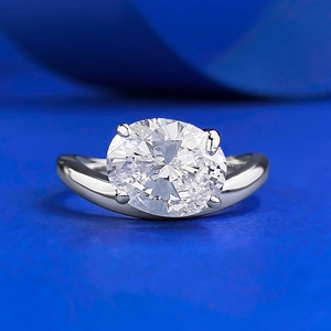 Bague en Argent Sterling 925 Taille Ovale Strass Blanc pour Femme Minimaliste Mode Géométrique Fiançailles Mariage Bijoux Bague