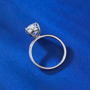 Classic S925 silver pear cut white zircon waterdrop ring with four-prong setting