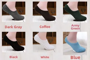 Detailed set of six cotton low-cut socks in multiple colors with silicone anti-slip grip
