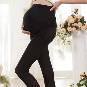 320D brushed maternity leggings with adjustable high waist for belly support and warmth