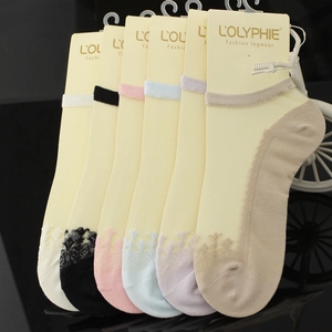 6-pack lace invisible low cut boat socks for women in assorted pastel colors