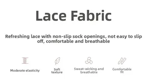 Detail view of breathable lace socks with soft texture and non-slip design features