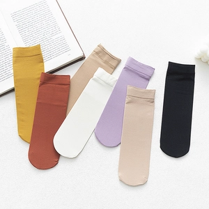 Women's Slouch Socks High Density Velvet Cotton Bottom Mid Tube Socks Breathable Sweat Absorbent Solid Color Sweet Style Hosiery