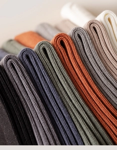 Detail shot of multi-color rib-knit texture on soft premium cotton crew socks