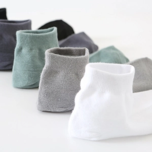 Set of breathable cotton no-show socks for men and women in various neutral colors