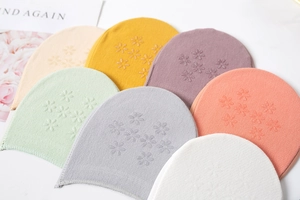 Detail of half-toe invisible socks with floral silicone non-slip grip in multi-color pack