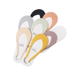 Multi-color seamless ice silk no-show socks with raw-cut edges for a smooth skin feel