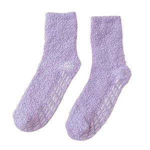 Hellila Korallenvlies-Thermo-Bodensocken mit weißen Anti-Rutsch-Noppen für den Winter