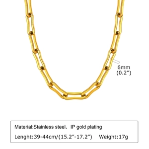 Makroaufnahme der 6mm Gliederkette aus 18K vergoldetem Edelstahl mit Größenangaben