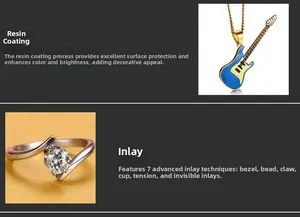 Detailed chart showing enamel craft and seven types of precise gemstone setting methods