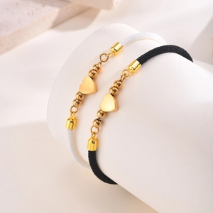 Stainless Steel Gold Heart Tree Of Life Slider Adjustable Milano Rope Bracelet For Women Fashion Minimalist Jewelry String Bracelet