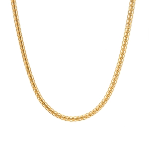 Élégant collier tressé doré pour femme en acier inoxydable durable