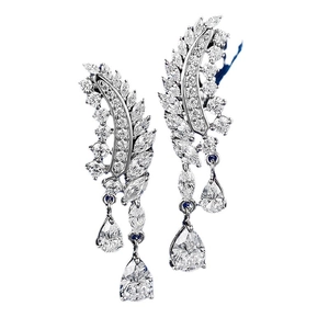 Elegante S925 Silber-Ohrhänger mit eisgeschliffenen Zirkonia und Wassertropfen-Anhänger
