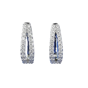 Elegant s925 silver U-shaped hoop earrings featuring micro-paved sparkling cubic zirconia