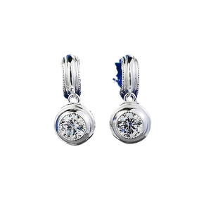 S925 sterling silver bubble stud earrings with round brilliant-cut sparkling zircons