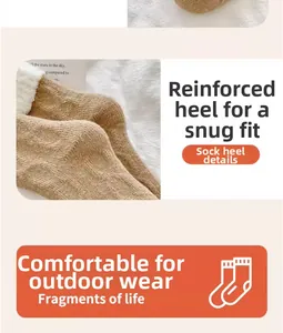 Détail du talon renforcé sur des chaussettes épaisses en laine pour un meilleur maintien