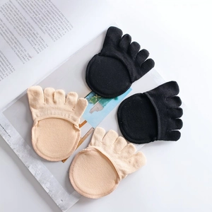 Five-toe forefoot socks with thick sponge padding for comfort and shock absorption