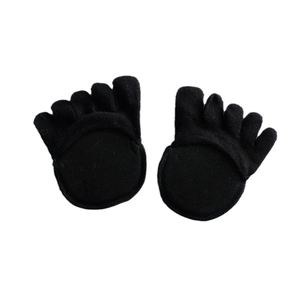 Five-toe forefoot socks in black with non-slip padded cushions for high heel comfort
