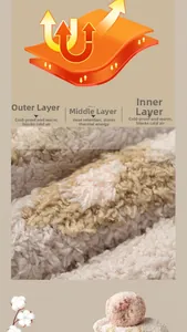 Three-layer thermal coral fleece socks showing thick insulation and soft warm texture