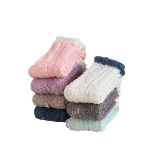 Thick coral fleece thermal socks set in multi-color options for winter warmth and comfort