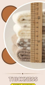 Close-up of thick bear fleece socks folded 10.5cm high showing premium thermal knit texture