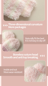 Details von rosa gestreiften Korallenvlies-Socken mit nahtloser Spitze und Textur
