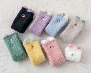 Détails de chaussettes épaisses en polaire corail pour enfants avec oreilles 3D