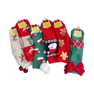 Set van 6 kerstokken van koraalvlies met feestelijke ontwerpen van de Kerstman en rendieren