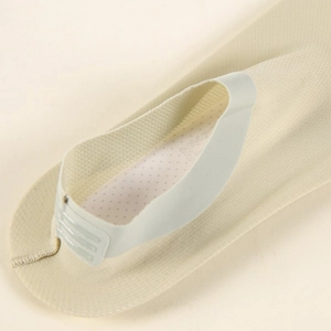 Beige nahtlose Mesh-Söckchen mit Silikon-Anti-Rutsch-Ferse und Baumwollsohle