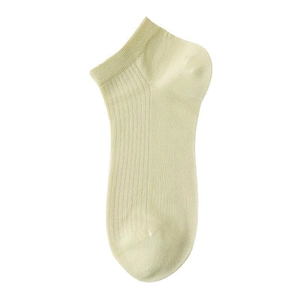 Thin modal mesh cream boat socks with ribbed knit texture for women's summer wear