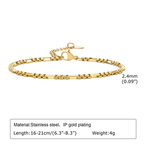Bracelet élégant en acier inoxydable doré IP avec maillons pour femmes et hommes