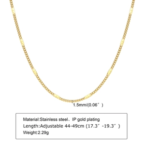 Elegant gold-plated stainless steel chain necklace for women featuring fine link textures
