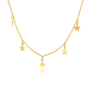 Collier Pendentif Étoile Minimaliste en Acier Inoxydable pour Femme Plaqué Or Argent Choker Cinq Étoiles Bijoux de Mode Cadeau