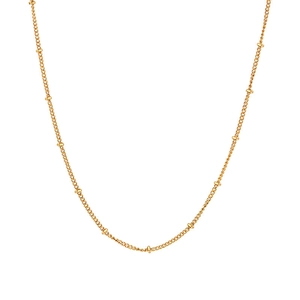 Minimalist 2mm gold beaded snake chain necklace for women in stainless steel