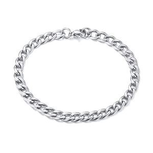 Minimalistisches Edelstahl Panzerarmband Für Herren Unisex Poliertes Curb Chain Mode Schmuck Accessoire Geburtstagsgeschenk