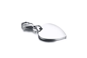 Polished stainless steel heart-shaped pendant with a secure lobster clasp attachment