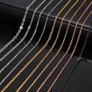 Minimalist Titanium Steel Cable Chain Necklace For Women Men Gold Silver Black Rose Gold Geometric O Chain Choker Fashion Jewelry