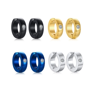 Boucles d'Oreilles Huggie Hoop en Acier Inoxydable Minimaliste pour Hommes Femmes Unisexe Petite Boucle d'Oreille Ronde à Charnière