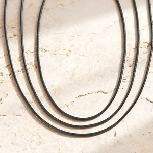Minimalist Black Wax Rope Necklace With Stainless Steel Lobster Clasp Extension Chain DIY Jewelry Accessory For Women Men