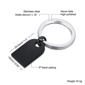 Macro view of black IP plated stainless steel dog tag with custom engraving details