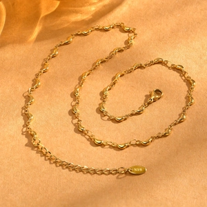 Collana con Ciondolo a Fagiolo in Acciaio Inossidabile Minimalista per Donna Collana a Catena Sottile Placcata in Oro Gioielli