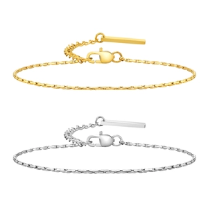Minimalist square bar pendant necklaces in gold and silver finish with lobster clasp