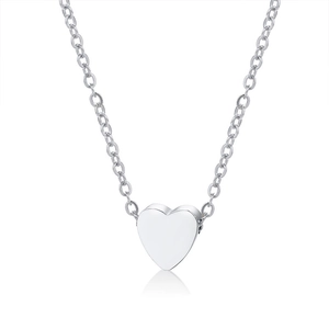 Collier Pendentif Cœur Minimaliste en Acier Inoxydable pour Femmes Élégant Collier Choker Petit Cœur Bijou Quotidien Cadeau