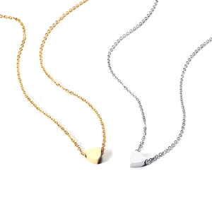 Colliers avec pendentif cœur minimaliste en acier inoxydable doré et argenté