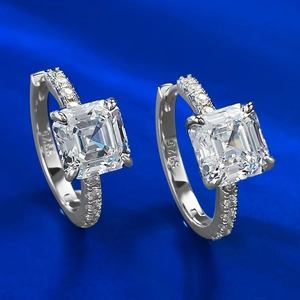 Boucles d'oreilles créoles en argent S925 avec zircon carré taille émeraude étincelant