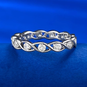 S925 Sterling Silver Full Pavé Twisted Ring For Women Dainty Wrapped Band Ring Sparkling Rhinestone Fashion Daily Finger Jewelry