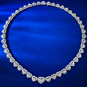 Collier en Forme de Cœur en Argent Sterling S925 Avec Strass Complet pour Femme Bijoux Cadeau Chaîne de Clavicule Scintillante