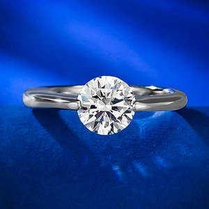925 Sterling Silver Ring Round Brilliant Cut Rhinestone Solitaire Inlaid Fashion Jewelry Women Wedding Band Daily Wear Gift