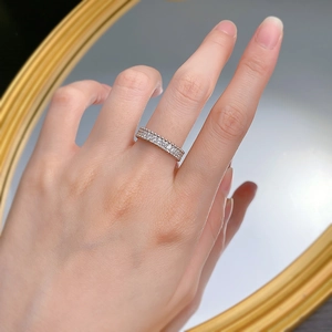 Elegant 925 sterling silver multi-row sparkling zircon ring for women wedding jewelry
